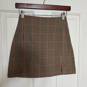 Brandy Melville Cara Mini Skirt - Brown and Red